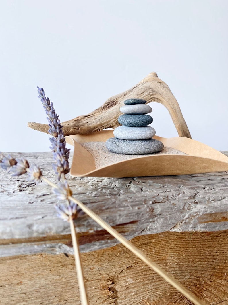 Bookshelf Decor Objects Japandi Anxiety Relief Zen Garden Etsy