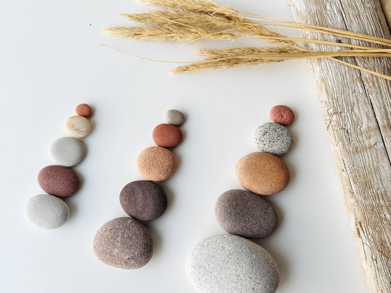 Grounding stones, stacking rocks, meditation gift for mindful living, cairns, mental health gifts, Zen decor, calm stone for balance image 3