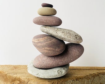 Zen garden stone, balancing rocks, office desk decor aesthetic, stone cairn, Wabi Sabi, anxiety gifts for men, calming gifts, boho shelf