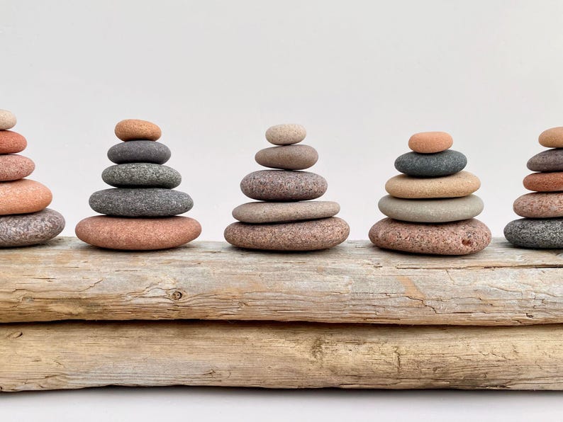 Grounding stones, stacking rocks, meditation gift for mindful living, cairns, mental health gifts, Zen decor, calm stone for balance image 11