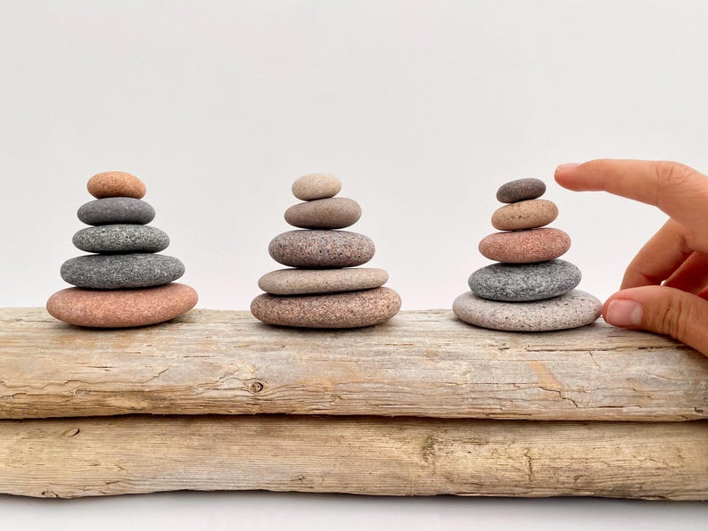 Grounding stones, stacking rocks, meditation gift for mindful living, cairns, mental health gifts, Zen decor, calm stone for balance image 15