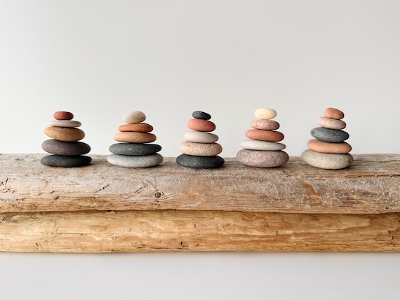 Beach house gifts, fireplace decor ideas, coastal small space decor, beachy room decor, ocean lover gift, seaside decoration, rock stack