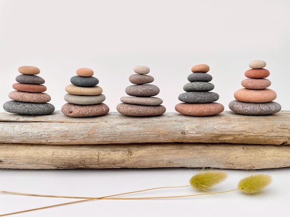 Grounding stones, stacking rocks, meditation gift for mindful living, cairns, mental health gifts, Zen decor, calm stone for balance