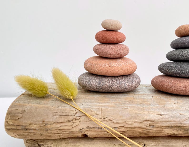 Grounding stones, stacking rocks, meditation gift for mindful living, cairns, mental health gifts, Zen decor, calm stone for balance image 12