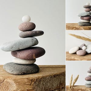 Montón de arte japonés, pila de rocas zen, regalos meditativos, actividades relajantes, piedras de equilibrio, objetos de exhibición, decoración estética de estanterías para dormitorios. N-67