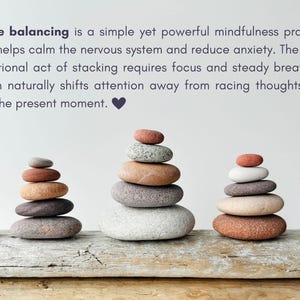 Grounding stones, stacking rocks, meditation gift for mindful living, cairns, mental health gifts, Zen decor, calm stone for balance image 13