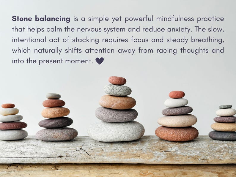 Grounding stones, stacking rocks, meditation gift for mindful living, cairns, mental health gifts, Zen decor, calm stone for balance image 13
