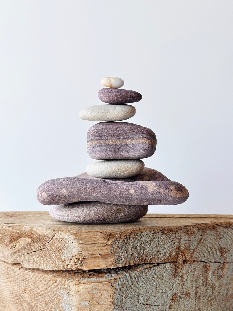 Balancing Stones, Meditation Room Decor, Zen Decor for Bathroom
