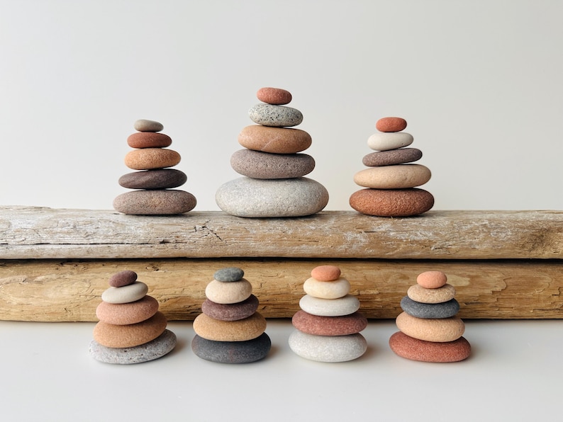 Grounding stones, stacking rocks, meditation gift for mindful living, cairns, mental health gifts, Zen decor, calm stone for balance image 5