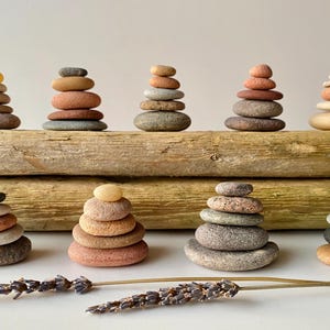 Spa room decor aesthetic, self-care gift for wellness, feng shui stones, relaxation gifts for women, slow living, balance rocks display