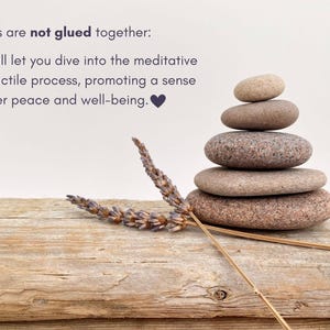 Grounding stones, stacking rocks, meditation gift for mindful living, cairns, mental health gifts, Zen decor, calm stone for balance image 2