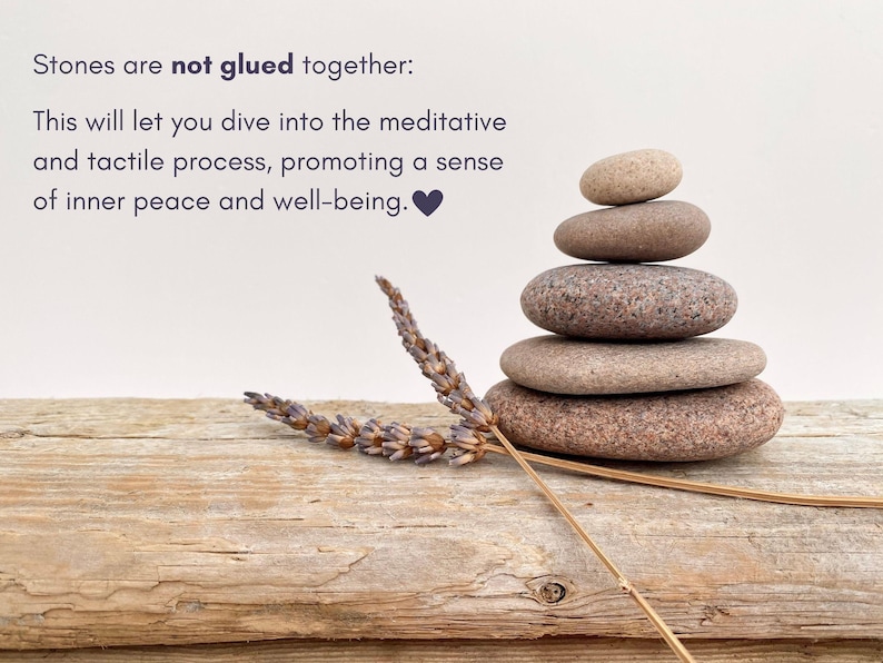 Grounding stones, stacking rocks, meditation gift for mindful living, cairns, mental health gifts, Zen decor, calm stone for balance image 2