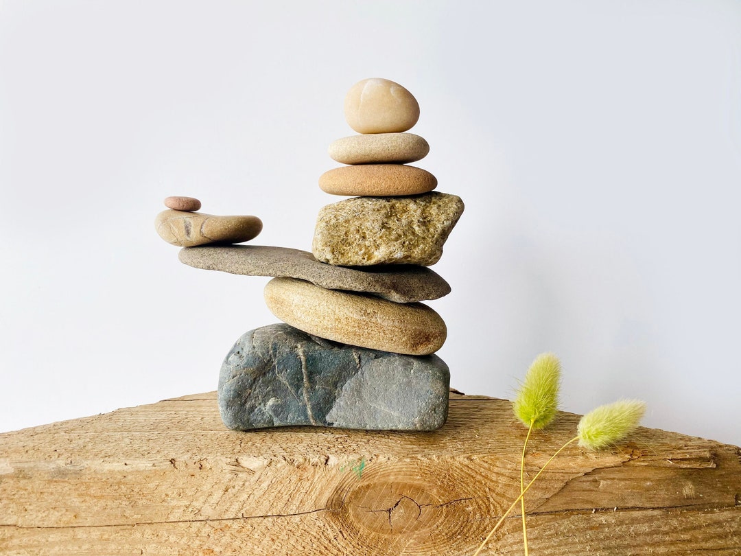 Abstract Stone Sculpture, Zen Stone Tower, Sea Theme Bathroom, Shelf ...