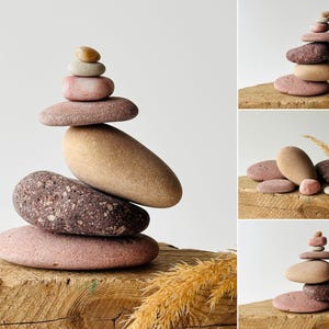Montón de arte japonés, pila de rocas zen, regalos meditativos, actividades relajantes, piedras de equilibrio, objetos de exhibición, decoración estética de estanterías para dormitorios. N-65