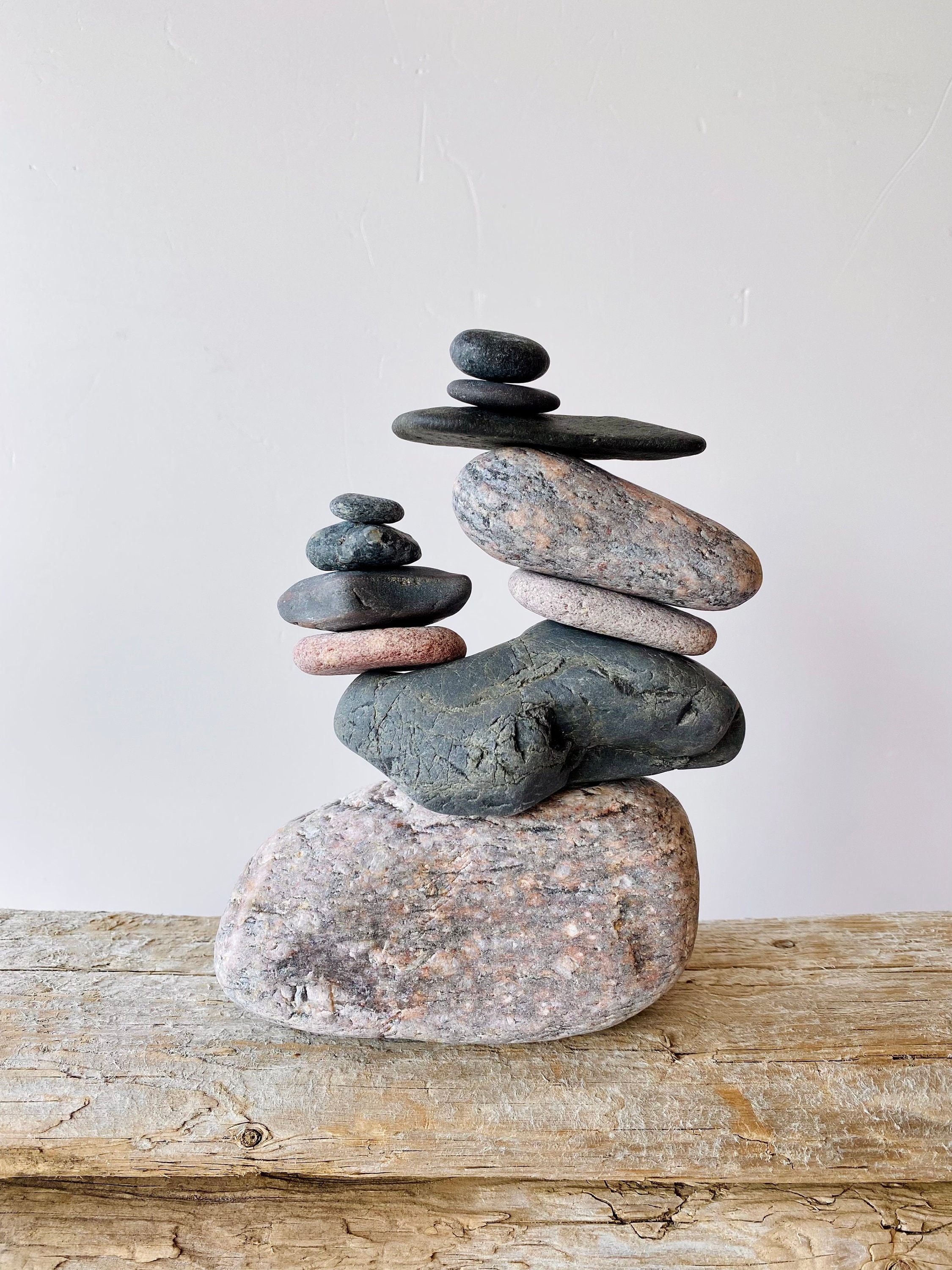 Stacking Stones Handmade Zen Garden Desktop Gift Ideas for Office Decor  Relaxing Desk Accessories Natural Kit with Stackable Rocks for Relaxation  and