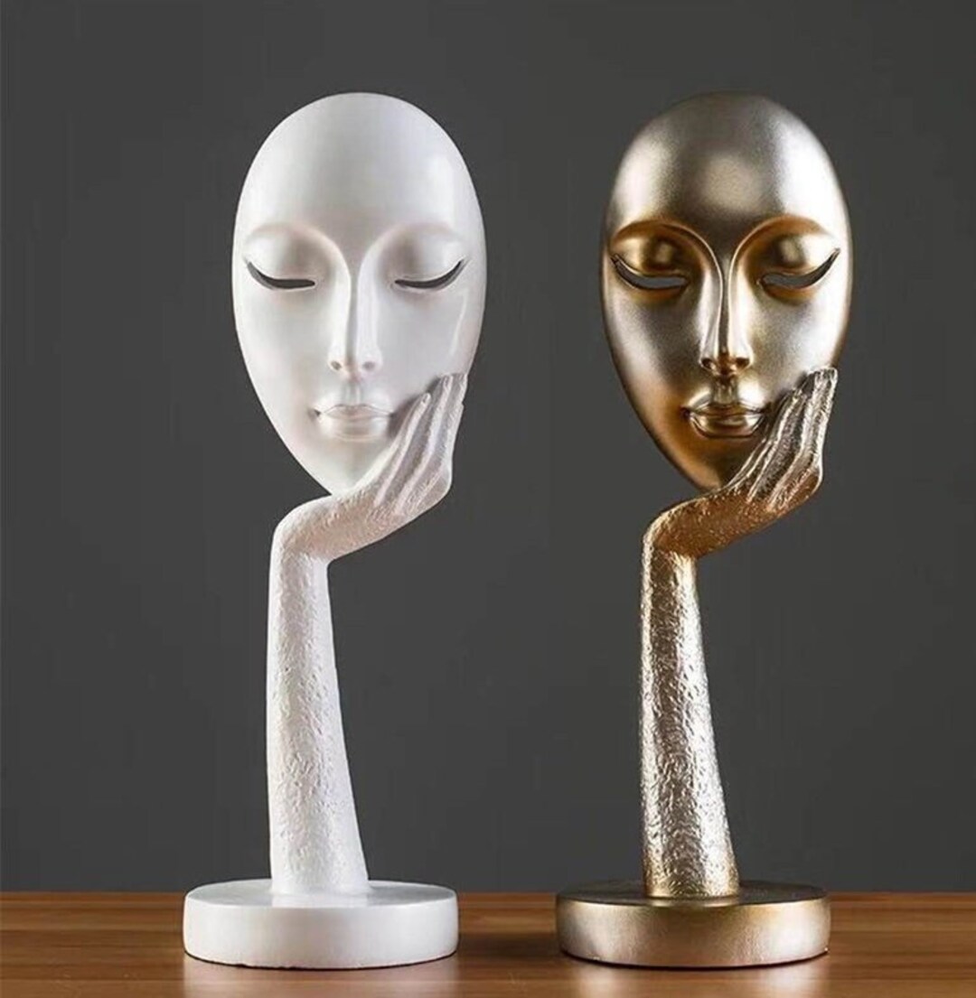 Modern Human Face Abstract Lady Resin Statues Sculpture Art Etsy