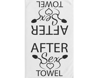 Humorous After Sex Hand Towel, Funny Bathroom Decor, Gift for Couples, Wedding Anniversary Gift, Adult Humor, White Elephant Gift