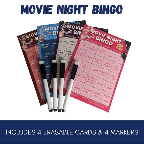 Movie Night Bingo Cards