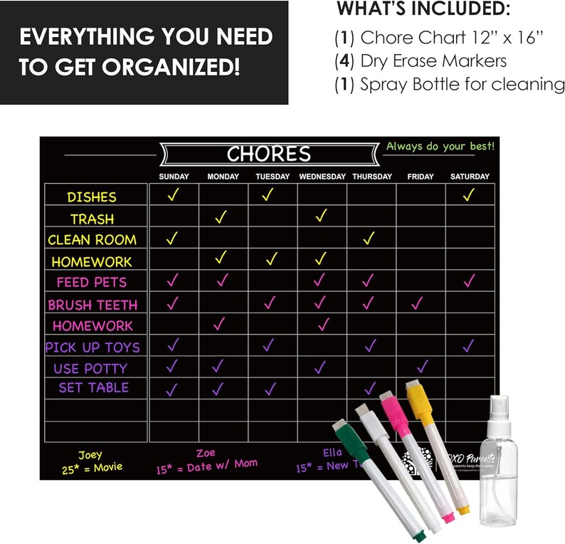 Magnetic Chore Chart for Kids, Toddlers, Teenagers, Adults - Get Your ...