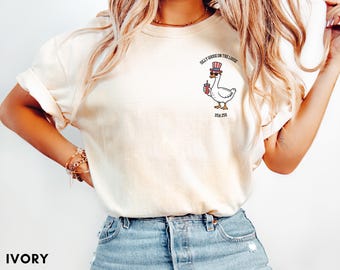 Funny Goose 4th of July Comfort Colors Shirt, Patriotic USA Tee