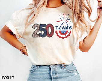 Comfort Colors 250 Years USA Shirt, Patriotic 4th of July Tee