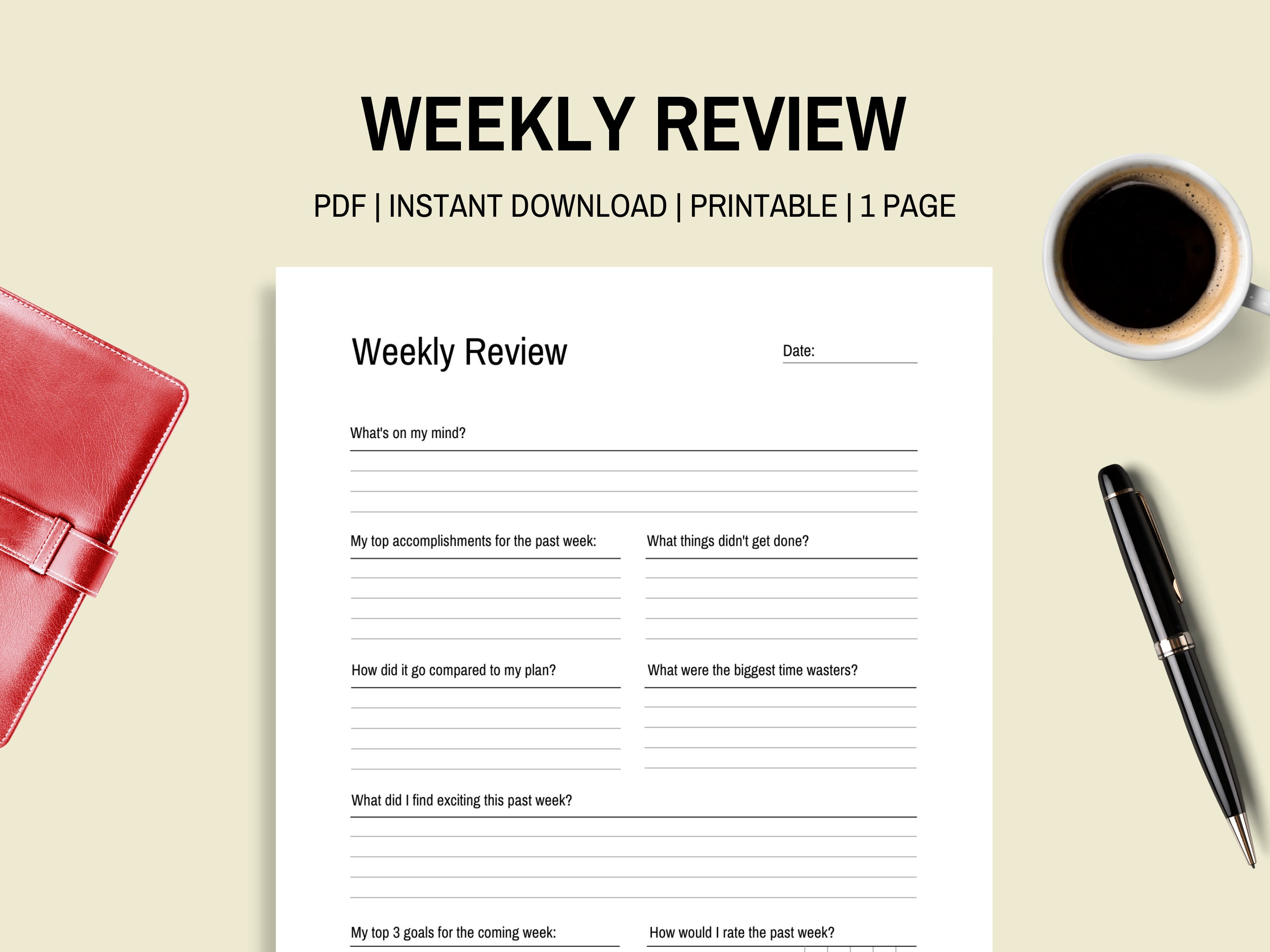 Weekly Review Printable Weekly Reflection Weekly - Etsy