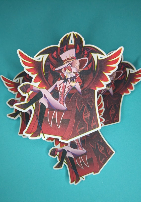 相*）様 Hazbinhotel LUCIFER 8×10in サイン入りプリン Hazbin Hotel Lucifer Morningstar 4x4.5in Matte Sticker Fanart King