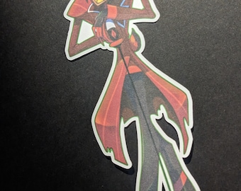 Hazbin Hotel Alastor 2x6in Matte Sticker six inches tall by two wide fanart Radio Demon paper inkjet printed gift house made deer character