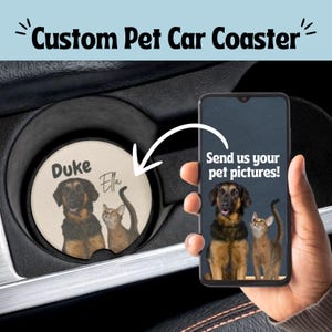 Multiple Pet Personalized Coaster, Custom Pet Car Coaster, Customized Pets Picture Coaster, Pet Photo Gift, Cat Photo Gift, Dog Photo Gift
