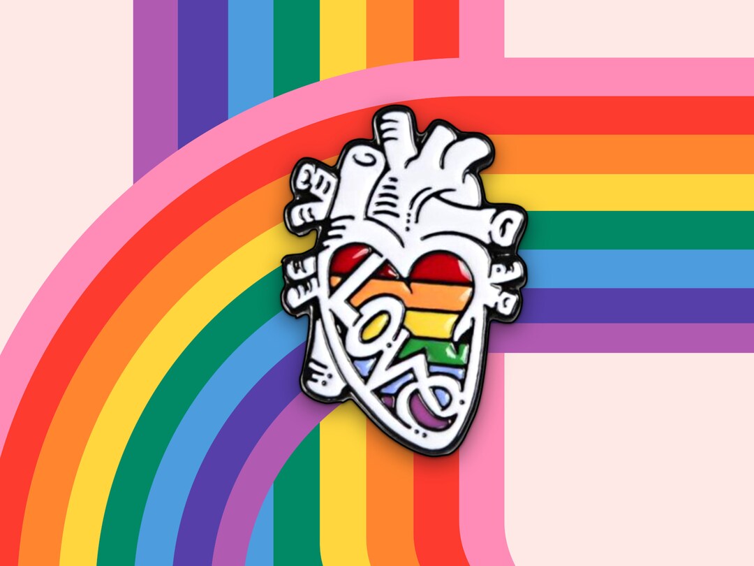 Heart Full of Love Enamel Pin Funny and Clever Gay & Lesbian Ally Gifts ...