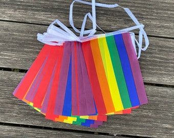 Reusable Rainbow Flag Garland | Hanging Decorations Pride Parties | LGBTQ Weddings | Rainbow Birthday