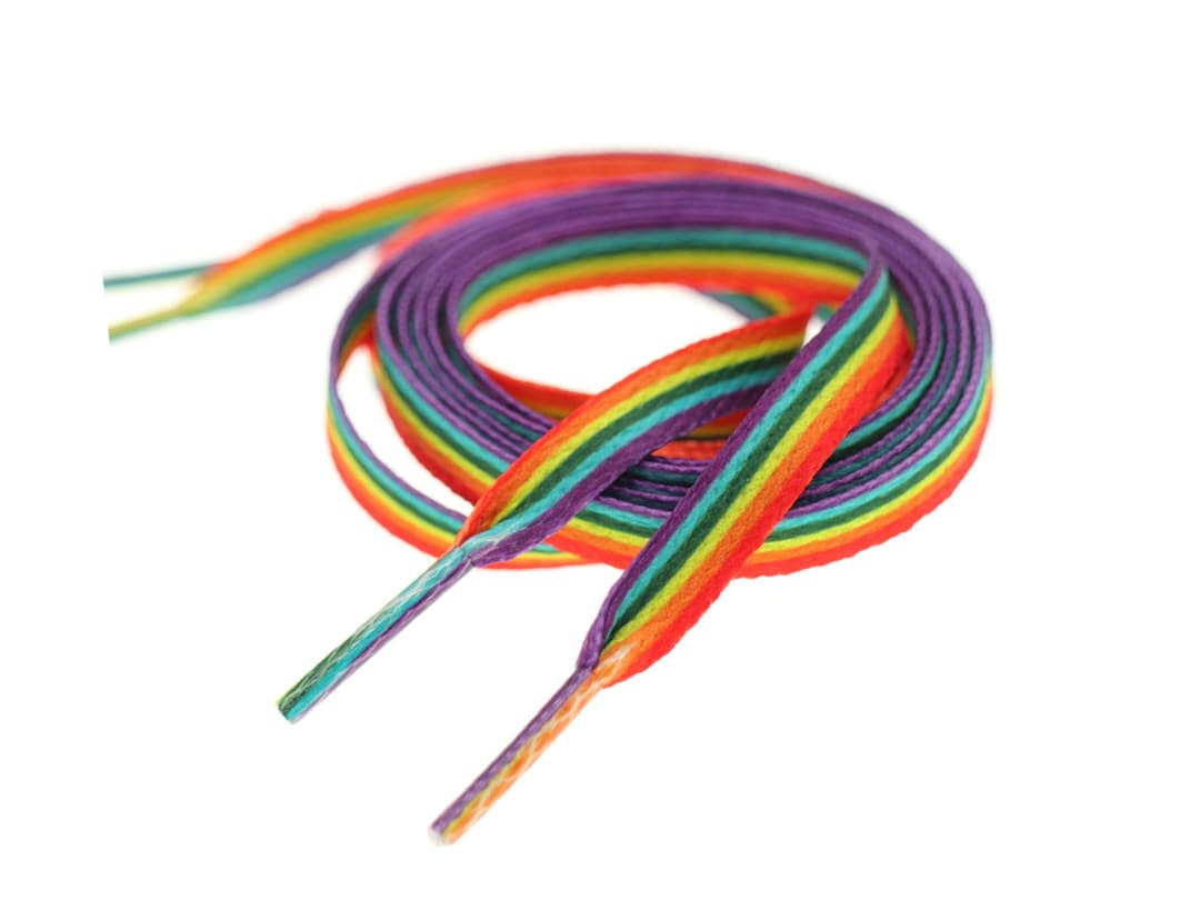 Rainbow Shoe Laces Sneaker and Hightop Shoelaces LGBTQ Pride Apparel Etsy