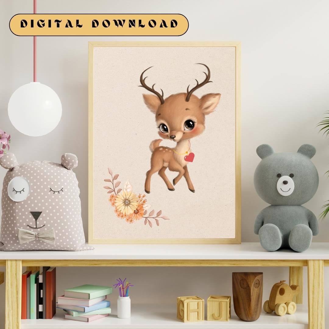 Baby Deer Nursey Decor Nursery Wall Art Nursery Prints Baby - Etsy