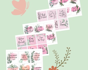 Set of 5 Affirmation Stock Cards, Affirmation Cards, Inspirational Cards, Positive Quote Flash Cards, Promotes Self-Esteem and Confidence