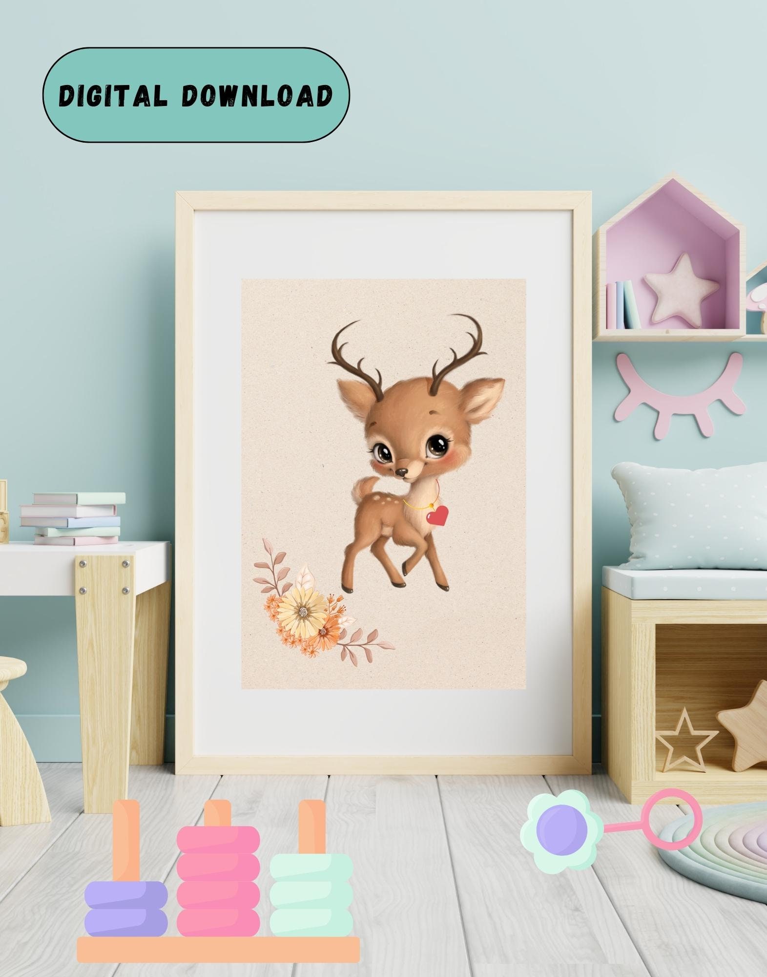 Baby Deer Nursey Decor Nursery Wall Art Nursery Prints Baby - Etsy