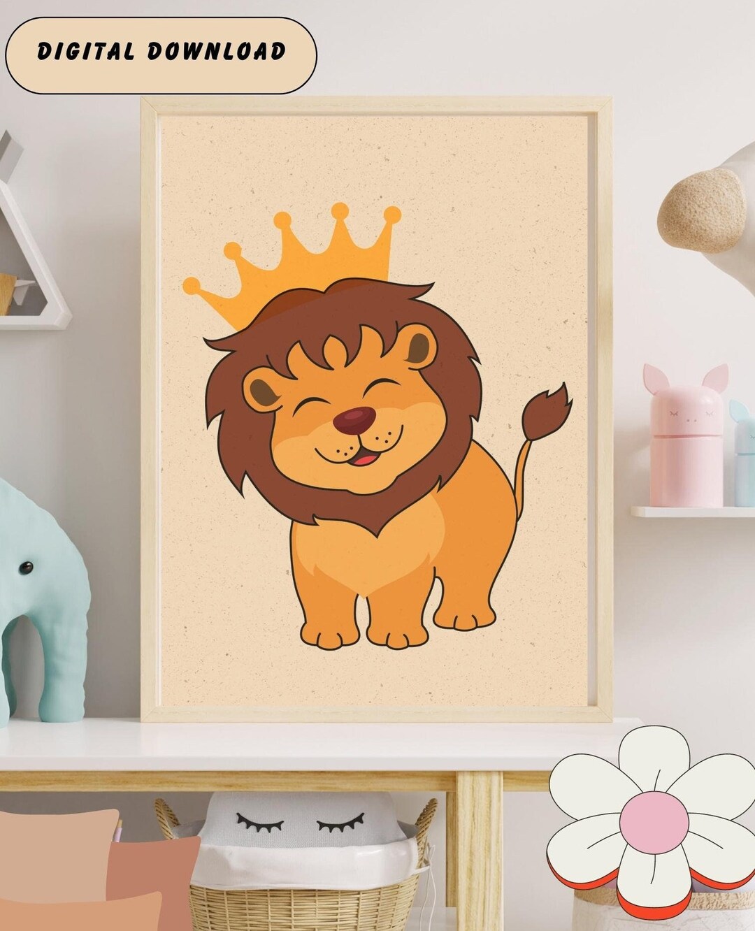Nursery Wall Art, Baby Lion Nursery Decor, Baby Room Wall Decor