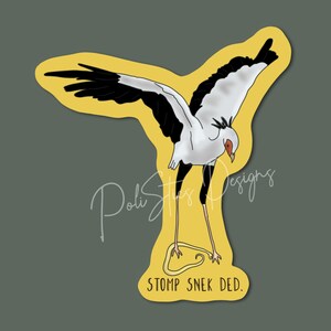 Stomp Snek Ded Water Resistant Sticker, Tread on Me, Liberal Stickers, Political Sticker for Democrat, Funny Political Decal, For Coworkers
