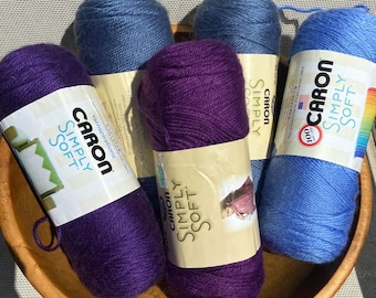 Caron Simply Soft Blues and Purples