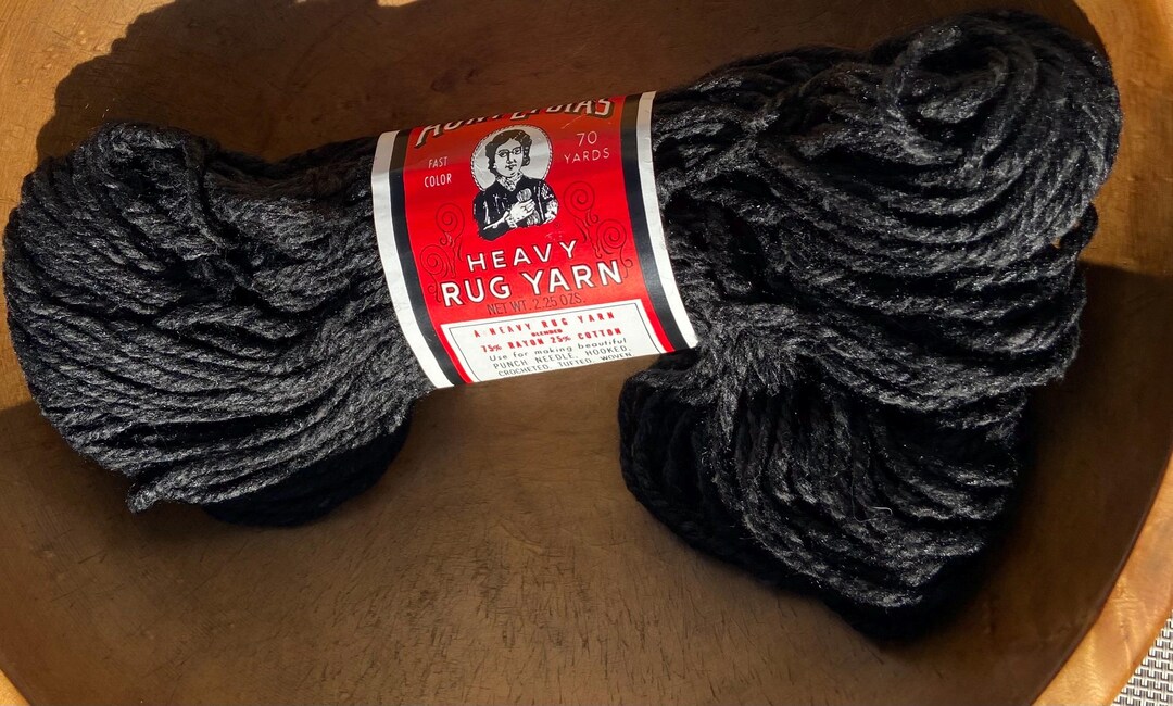 Heavy Rug Yarn Patterns Aunt Lydia’s Heavy Rug Yarn Black Cotton/rayon - Etsy