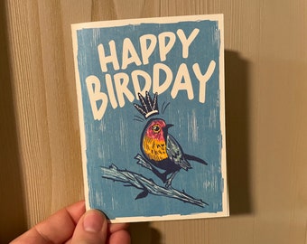 Happy Birthday pun card, greeting card, card with envelope, positive card, illustrated cards, good mood card,