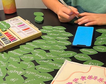 Aangepaste bladnaamkaartjes voor evenementen en bruiloften