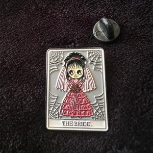 Lydia “The Bride” tarot card enamel pin