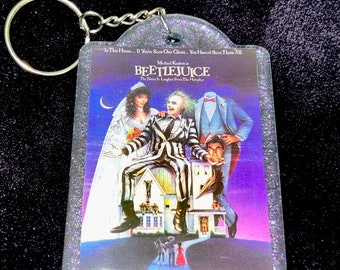 Handmade Beetlejuice movie poster  Keychain
