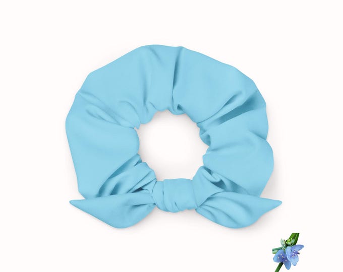 Bright Blue Recycled Scrunchie for Girls | Eco-Friendly Hair Accessory