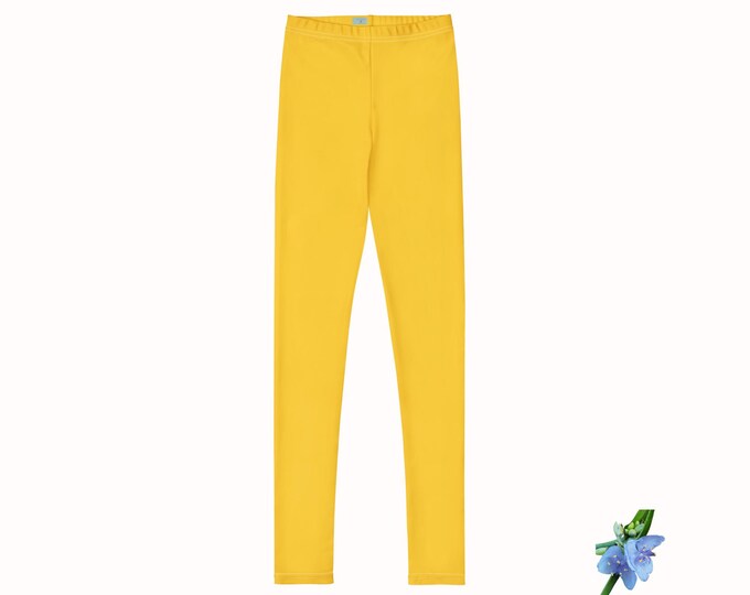 Jewel Tone Yellow Youth Leggings | Sustainable Fashion for Kids