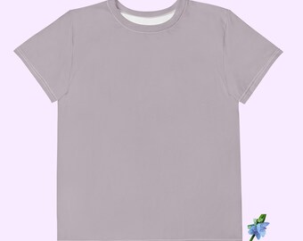 Youth Cotton Crew Neck T-Shirt in Dusty Lavender - Soft & Stylish!