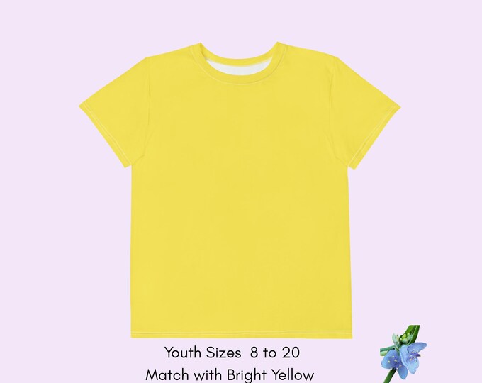 Bright Yellow Youth Cotton Crew Neck T-Shirt - Comfortable & Stylish
