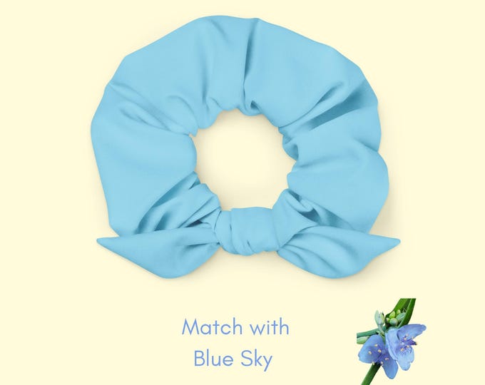Bright Blue Recycled Scrunchie for Girls | Eco-Friendly Hair Accessory