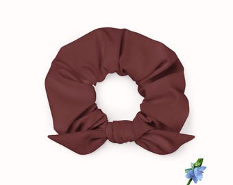 Eco-Friendly Brown-Red Scrunchie | Stylish Hair Accessory for Girls