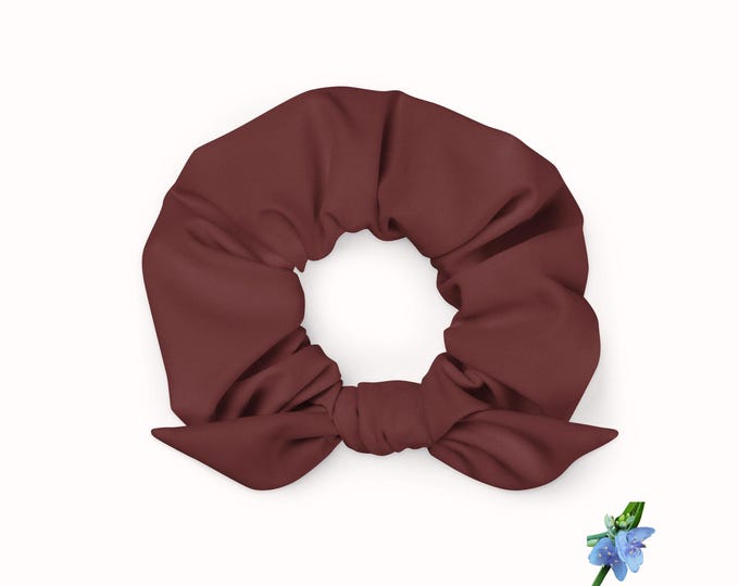 Eco-Friendly Brown-Red Scrunchie | Stylish Hair Accessory for Girls